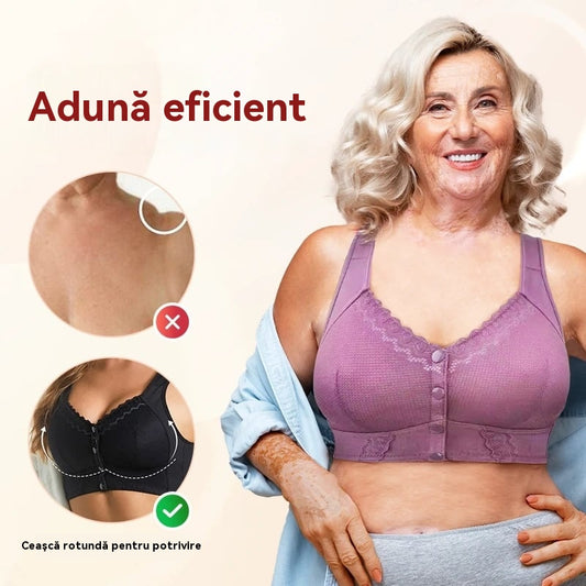 (3 buc)💕🎁【45kg-155kg】Sutien supradimensionat, respirabil, din bumbac moale, cu nasturi frontali