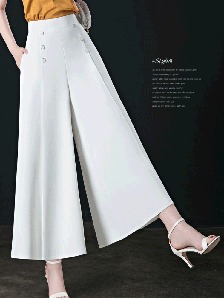 【45% OFF】💖 Fusta drapată de damă la modă, cu picioare largi și talie înaltă【M-5XL】