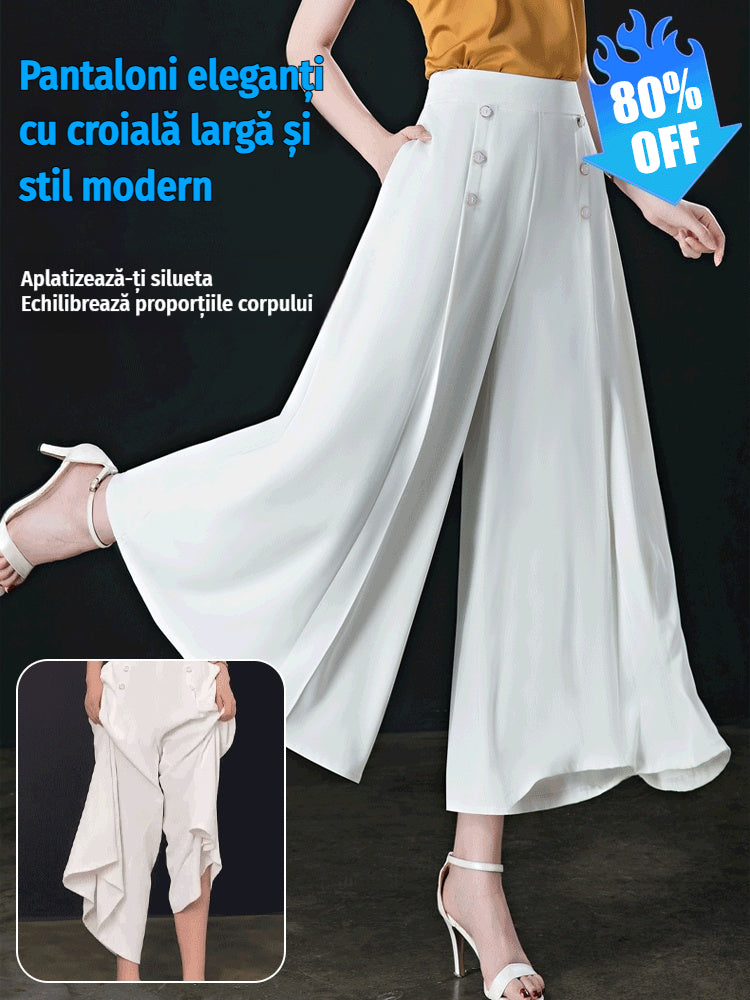 【45% OFF】💖 Fusta drapată de damă la modă, cu picioare largi și talie înaltă【M-5XL】