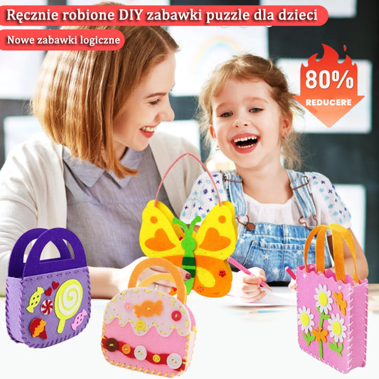 【Cumpără 10, primești 10 gratis】🎁Set de cusut DIY pentru copii din fetru, jucărie educativă pentru copii, include ace de siguranță și curele (2 seturi)