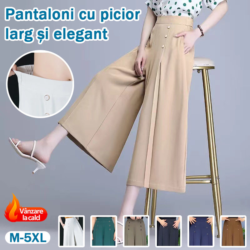 【45% OFF】💖 Fusta drapată de damă la modă, cu picioare largi și talie înaltă【M-5XL】