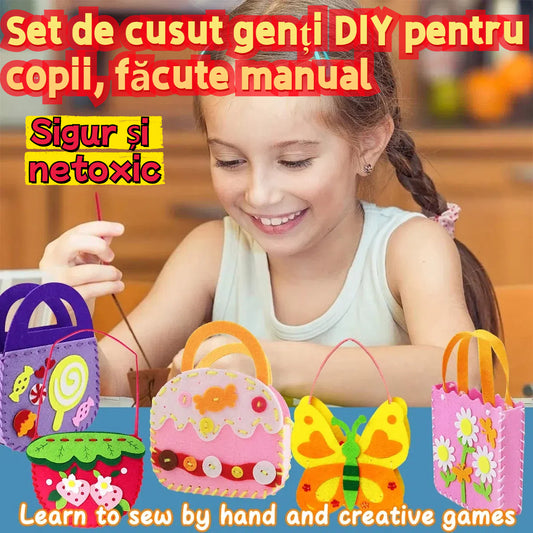 【Cumpără 10, primești 10 gratis】🎁Set de cusut DIY pentru copii din fetru, jucărie educativă pentru copii, include ace de siguranță și curele (2 seturi)